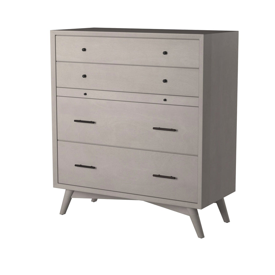 Solid Wood Four Drawer Chest - Gray