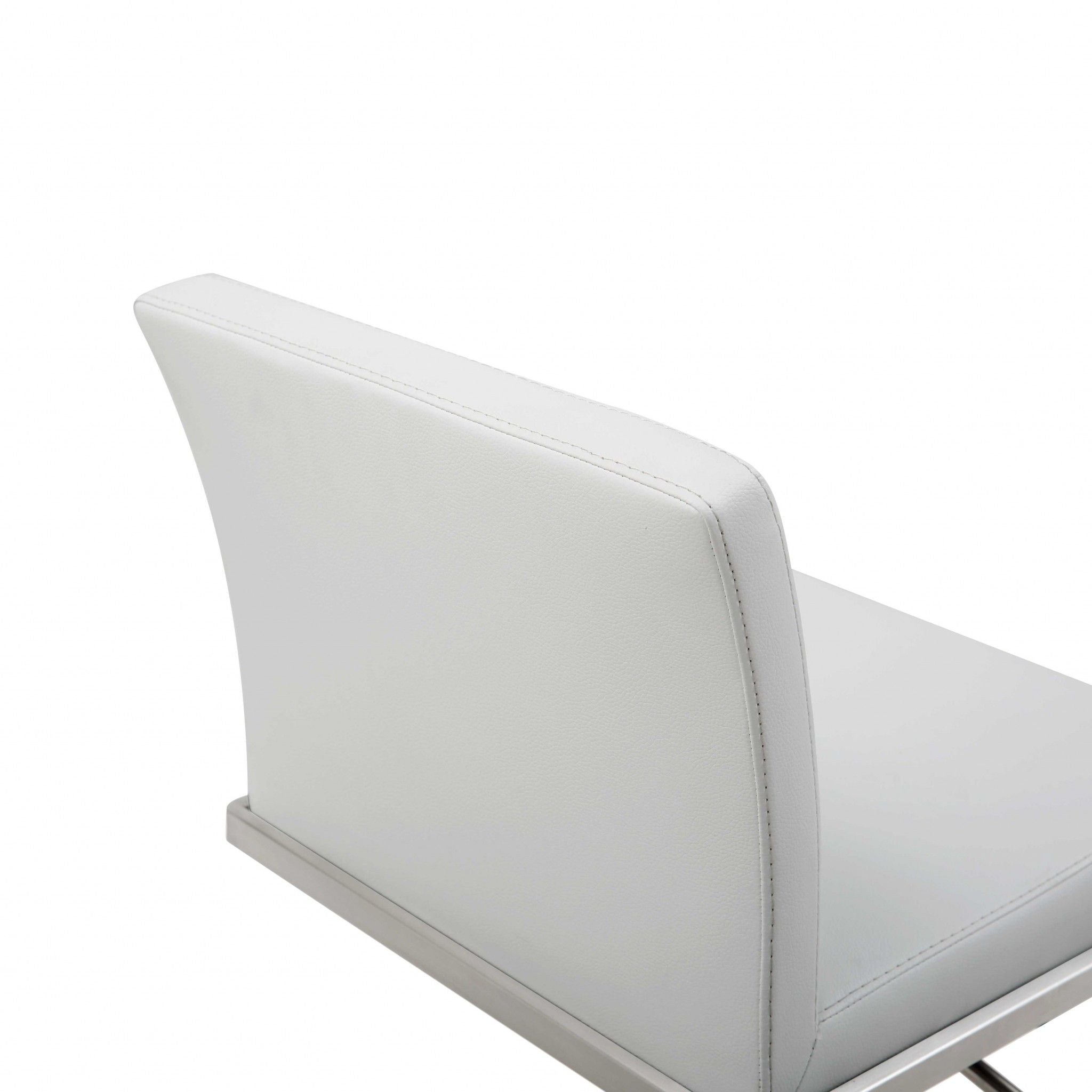 Stainless Steel Bar Chair - White / Silver