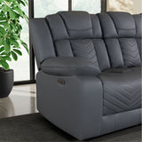 Raize - 10 Power Console Reclining Loveseat With LED And Immersive Sound - Gray