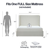 Carmen - Full Size Upholstered Wingback Bed - Ivory