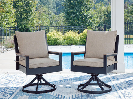 East Beach - Swivel Chair With Cushion (Set of 2) - Blue - view 2
