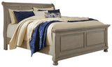 Lettner - Queen Sleigh Bed - Light Gray