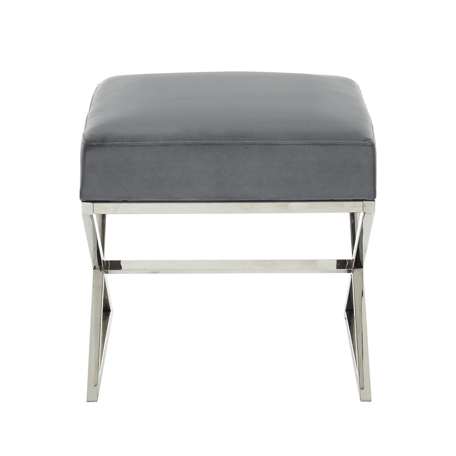 Ottoman Velvet - Silver / Gray