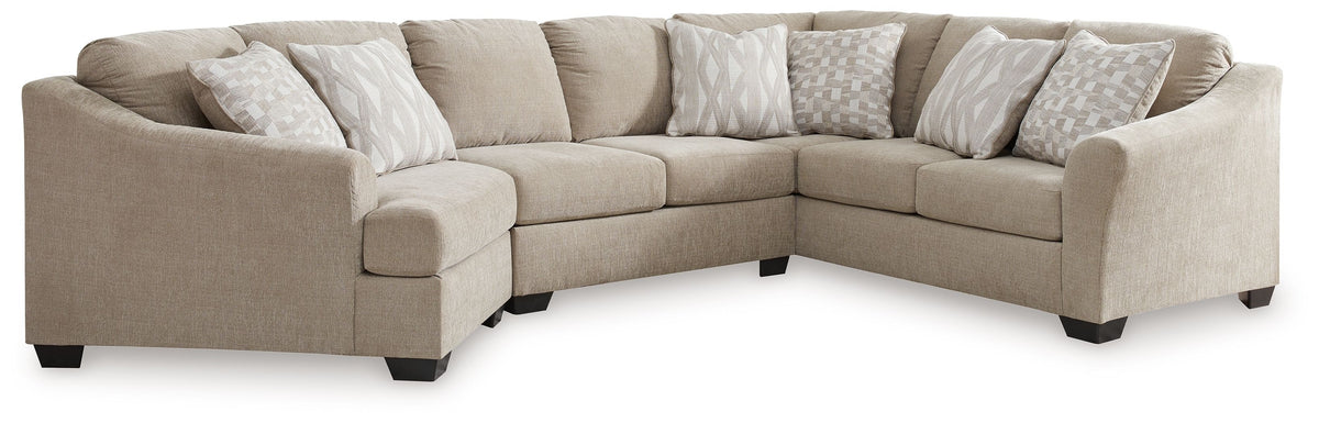 Brogan Bay - Sectional Light Brown 3 Pc. Left Arm Facing Cuddler Sectional by Signature Design by Ashley® | Bel Furniture