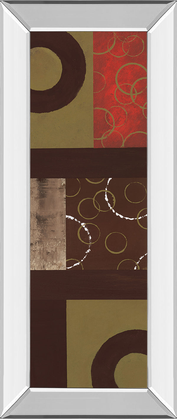 Mix N' Match I By Earl Kaminsky - Mirror Framed Print Wall Art - Dark Brown