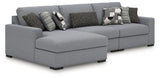 Bealton - Sectional Gray 3 Pc. Left Arm Facing Corner Chaise Sectional by Benchcraft® | Bel Furniture