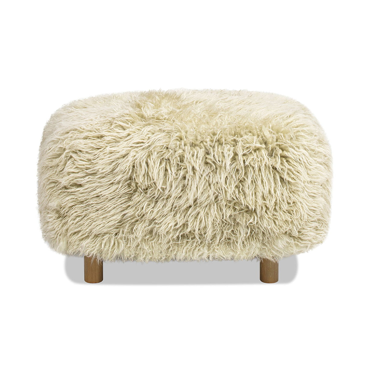 Enchante - New Zealand Sheepskin Rectangular Accent Ottoman - Taupe / Natural by Jennifer Taylor Home | Bel Furniture