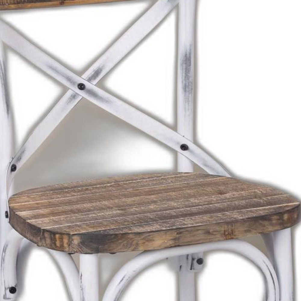 Iron Bar Chair - Brown / White