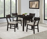 Catley - 5 Piece Round Drop Leaf Dining Table Set - Dark Coffee