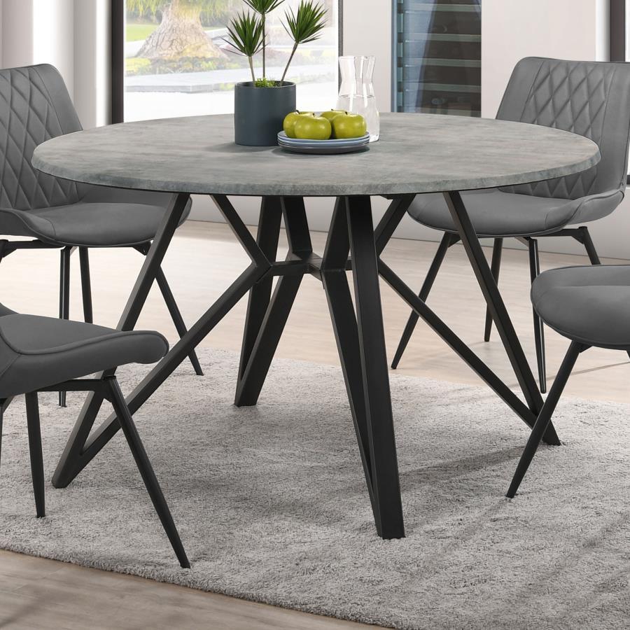 Neil - Round Smart Top Dining Table - Gunmetal by CoasterEveryday | Bel Furniture