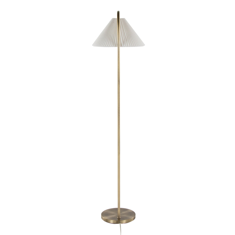 Cassis - Glam / Art Deco Floor Lamp Pleated - Gold / White