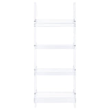 Amaturo - 4-Shelf Acrylic Ladder Bookshelf - Clear by CoasterEssence | Bel Furniture