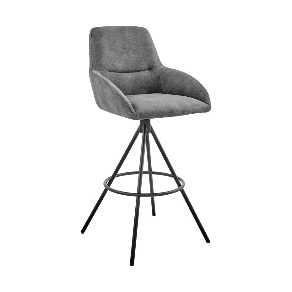 41" Iron Bar Height Bar Chair - Charcoal / Black