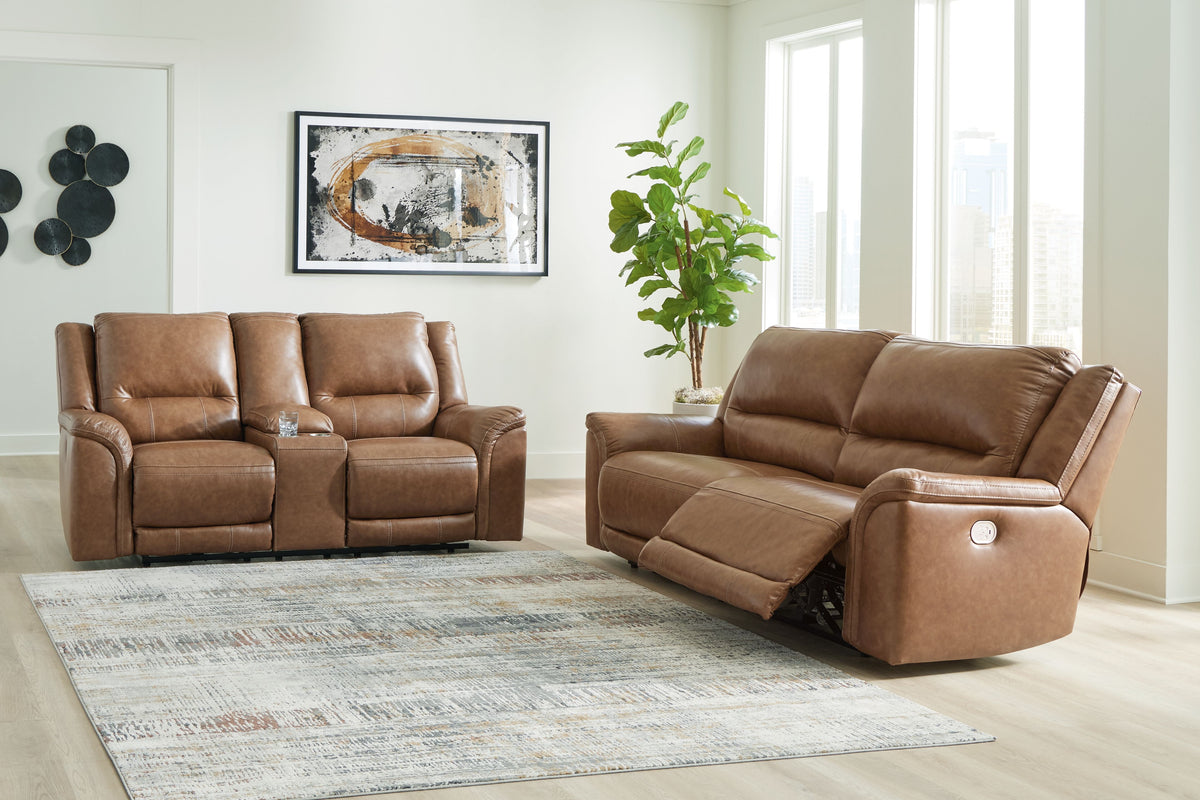 Trasimeno - Power Reclining Living Room Set Light Brown 2 Pc. Sofa, Loveseat by Signature Design by Ashley® | Bel Furniture