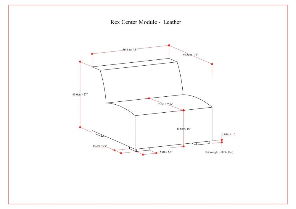 Rex - Center Sofa Module - Sienna