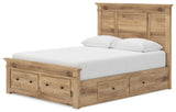 Makidern - Panel Storage Bed With 2 Under Bed Storage Units