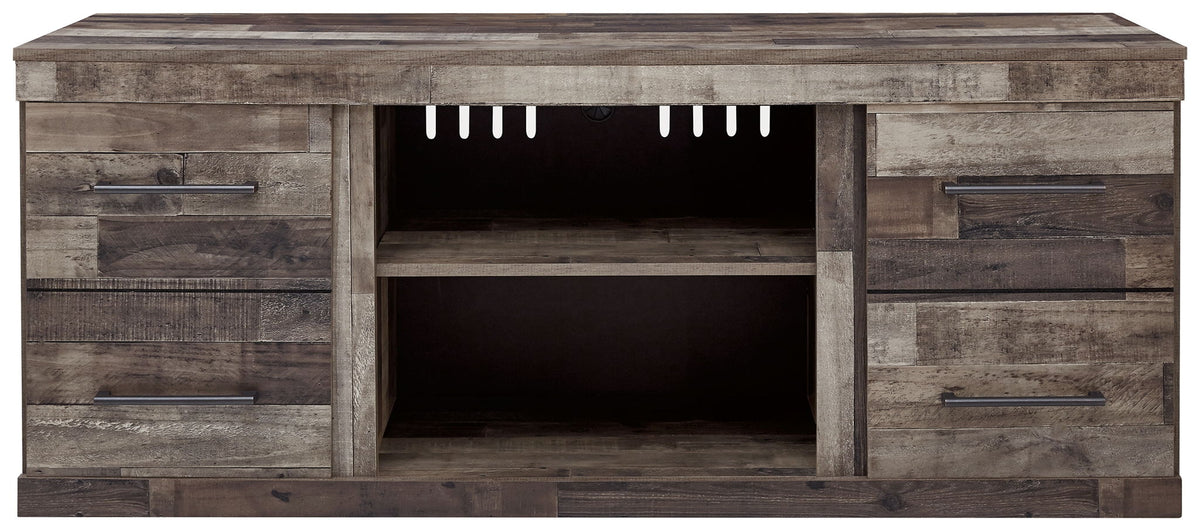 Derekson - LG TV Stand w/Fireplace Option - Multi Gray - view 2