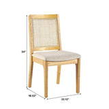 Modern Solid Wood Dining Chair With Rattan Inset Back (Set of 2) by Walker Edison | Bel Furniture