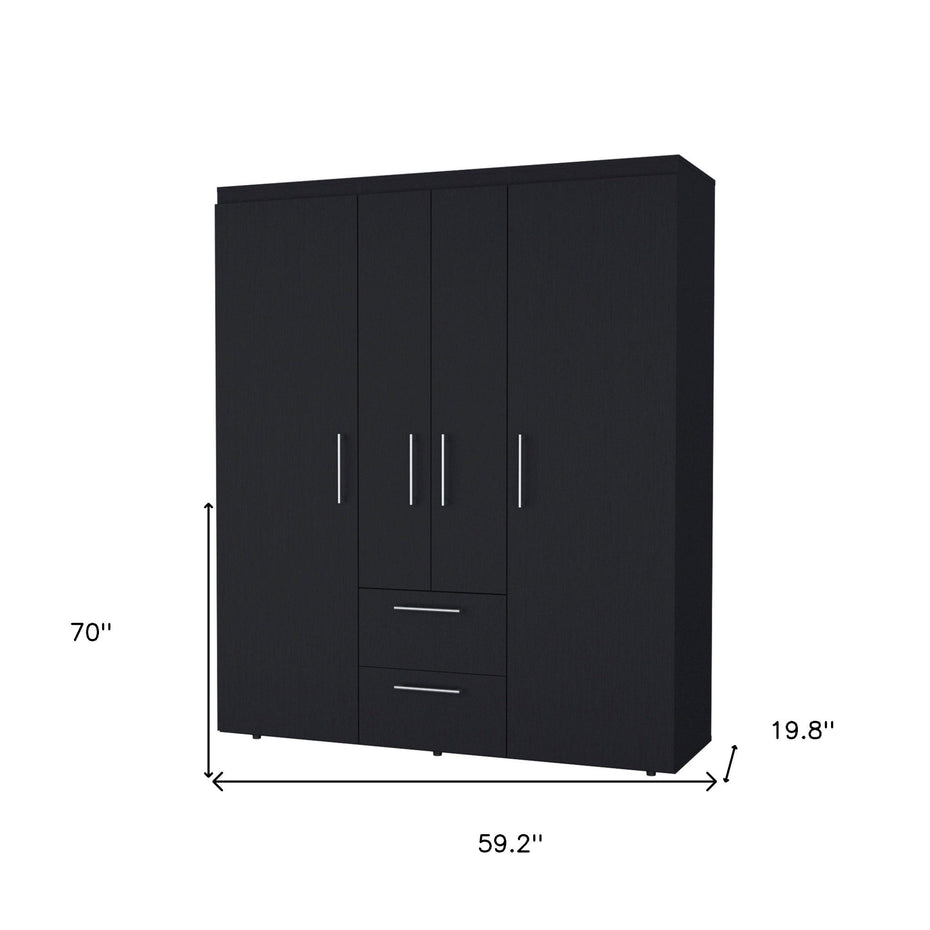 Two Drawer Combo Dresser - Black