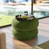Nest - Low Round Upholstered Ottoman by Jennifer Taylor Home | Bel Furniture
