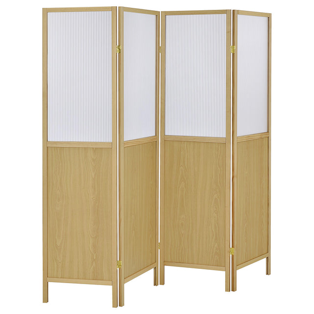 Mattison - 4-Panel Room Divider Folding Shoji Screen Beige by Coaster Fine Furniture | Bel Furniture
