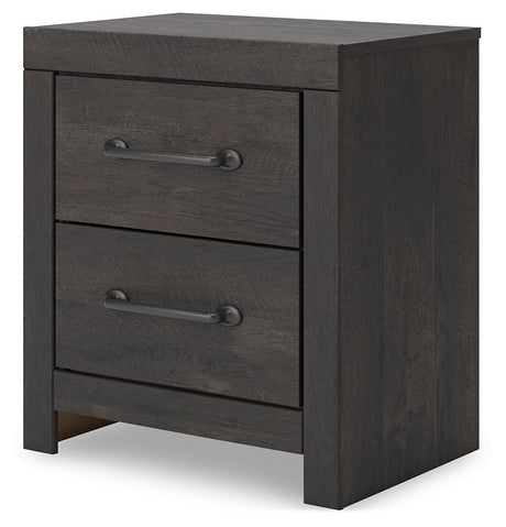 Hollivern - Dark Gray - Two Drawer Night Stand by Signature Design by Ashley® | Bel Furniture
