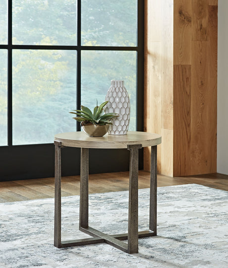 Dalenville - Gray - Round End Table by Signature Design by Ashley® | Bel Furniture