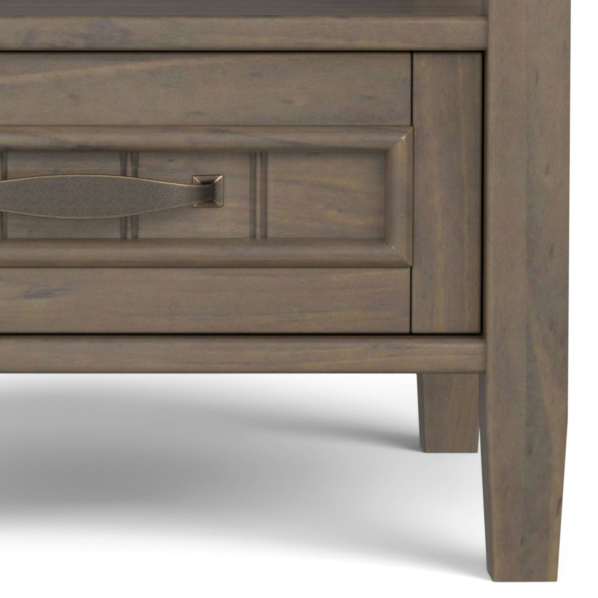 Lev - End Table With Bottom Drawer - Smoky Brown by Simpli-Home | Bel Furniture