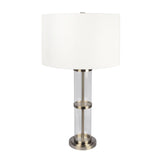 Echo - Table Lamp With On / Off Switch Clear Body Base - Clear / Silver / White by Ashcroft Furniture | Bel Furniture