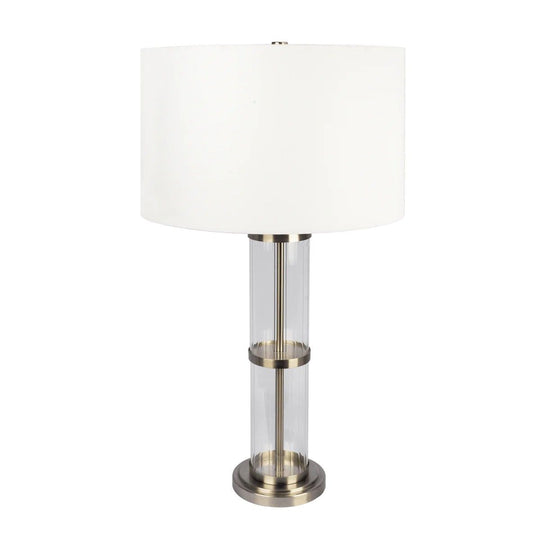 Echo - Table Lamp With On / Off Switch Clear Body Base - Clear / Silver / White by Ashcroft Furniture | Bel Furniture