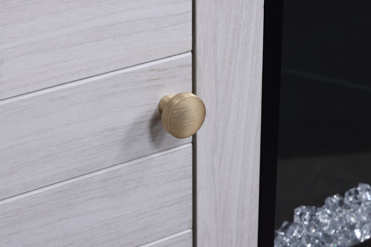 Lucifer - TV Stand Console With Fireplace - White Walnut by Lilola Home | Bel Furniture