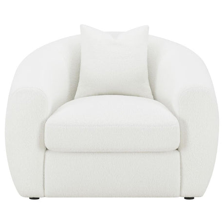 Isabella - Faux Sheepskin Upholstered Accent Chair Natural - Ivory by CoasterElevations | Bel Furniture