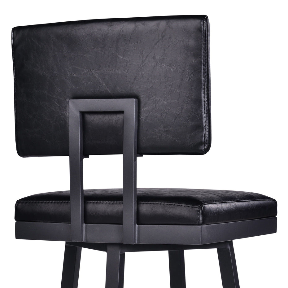 39.5" Swivel Counter Height Bar Chair - Black