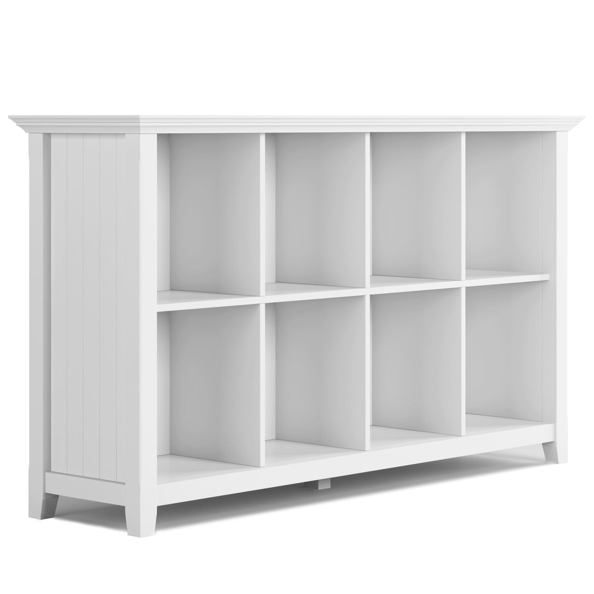 Acadian - Handcrafted Cube Storage White 57"W x 15.75"D x 33"H by Simpli-Home | Bel Furniture