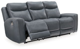 Mindanao - Steel - 2 Pc. - Power Reclining Sofa, Power Reclining Loveseat with Console by Signature Design by Ashley® | Bel Furniture