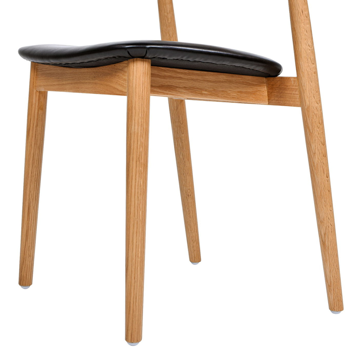 Raven - Stacking Sculpted Oak Dining Chair - Warm Natural Brown / Black by Jennifer Taylor Home | Bel Furniture