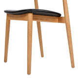 Raven - Stacking Sculpted Oak Dining Chair - Warm Natural Brown / Black by Jennifer Taylor Home | Bel Furniture