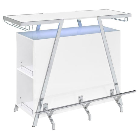Araceli - Freestanding LED Home Bar Cabinet - White High Gloss by Coaster Fine Furniture | Bel Furniture