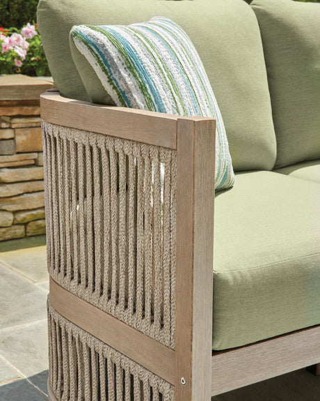 Serena Shores - Sofa With Cushion - Beige / Green - view 3