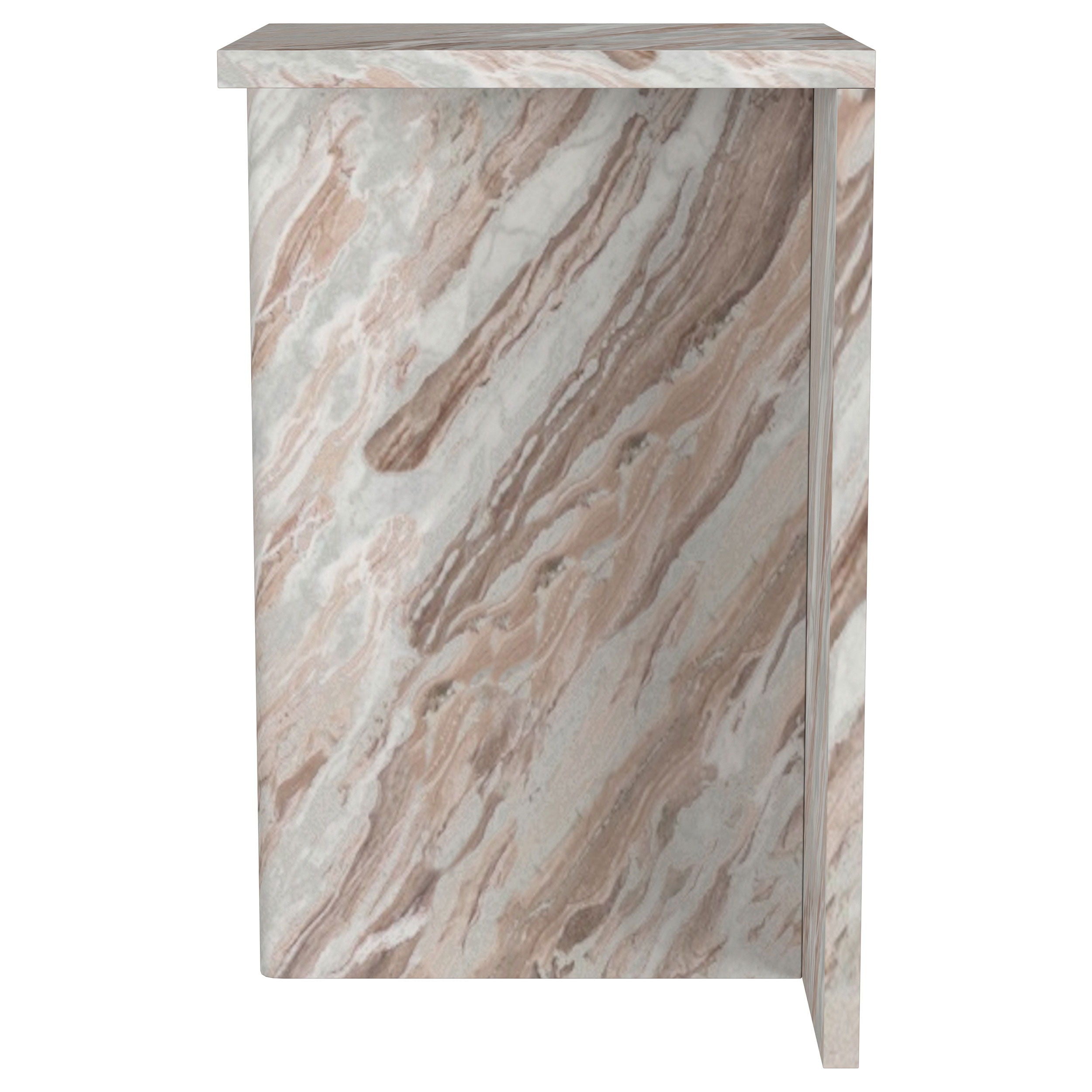 Bowdoin - Genuine Marble Accent Side Table - Gray