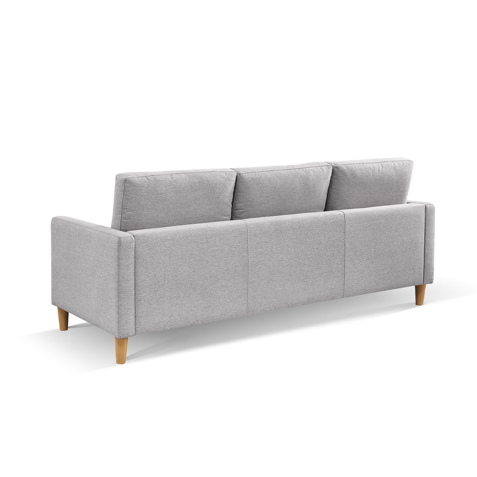 Polyester Blend Sofa With Ottoman With Natural Legs - Light Gray