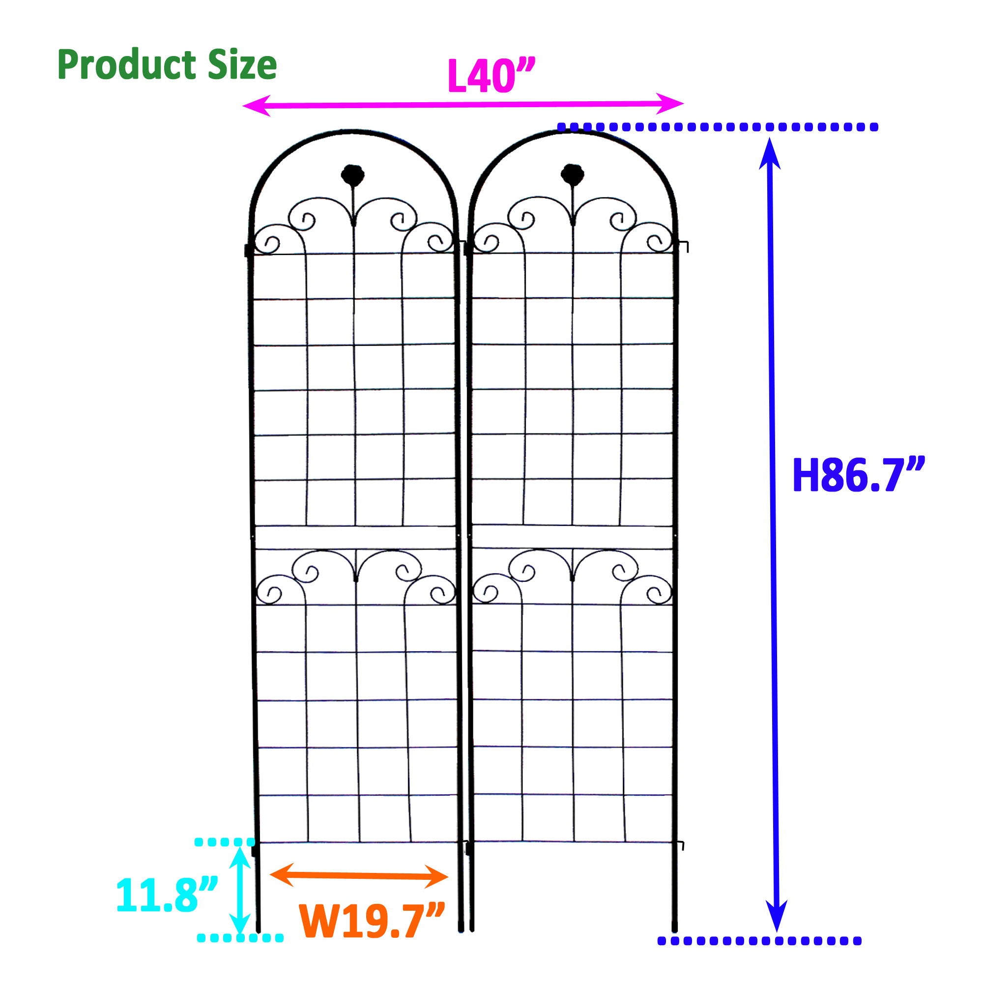 Metal Garden Trellis For Climbing Plants Outdoor Rustproof Plant Support Rose Trellis Netting Trellis