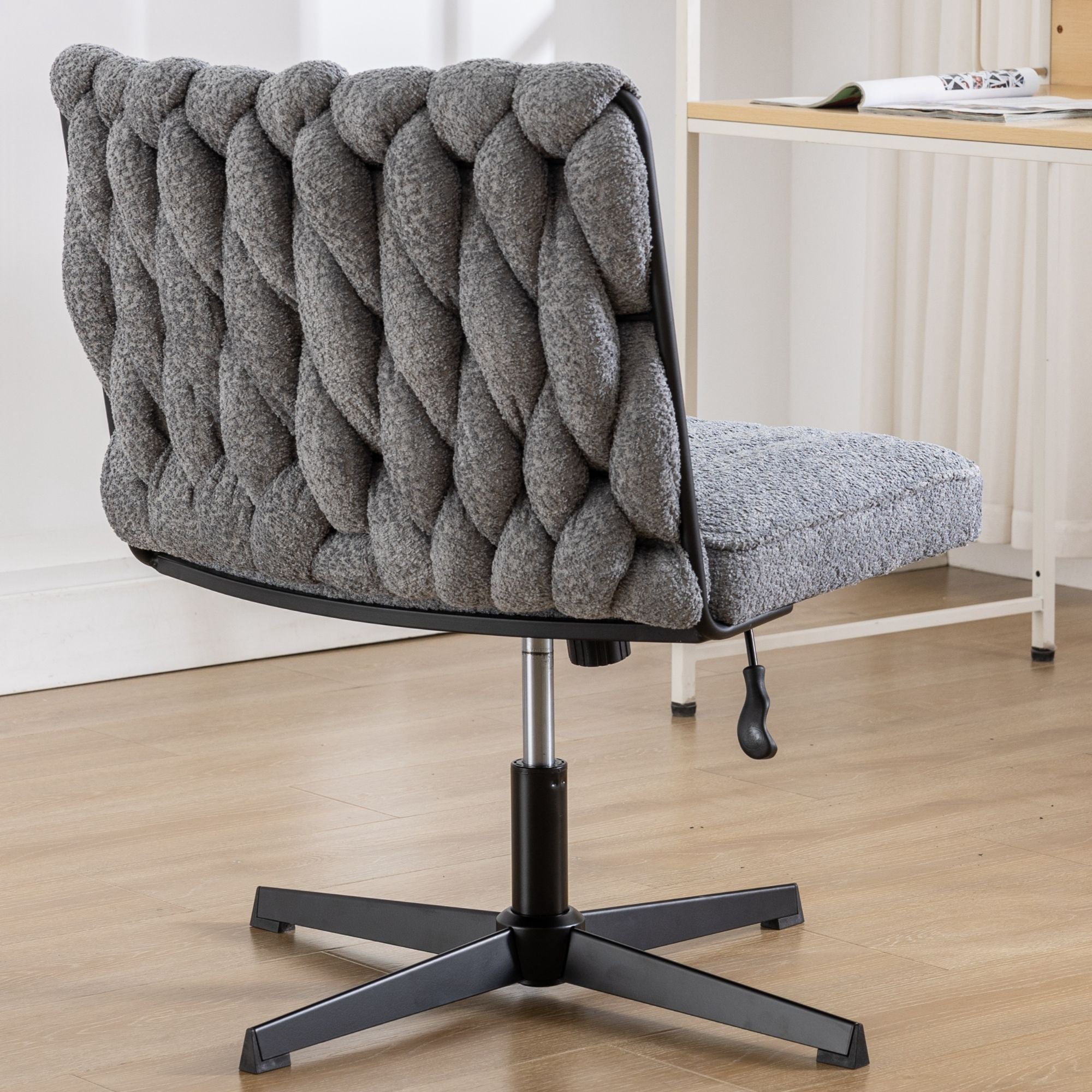 Armless Office Desk Chair No Wheels