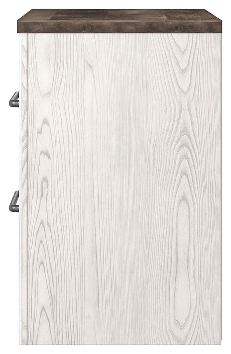 Gerridan - White / Gray - Two Drawer Night Stand by Signature Design by Ashley® | Bel Furniture