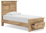 Makidern - Panel Storage Bed With Storage Footboard