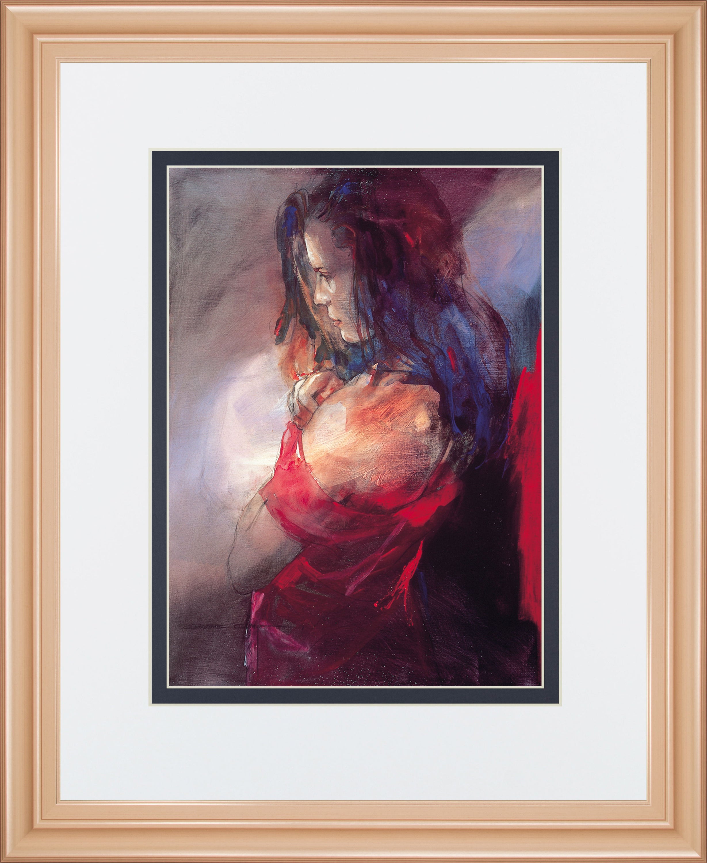 Odalisque Il By Christine Comyn - Framed Print Wall Art - Yellow