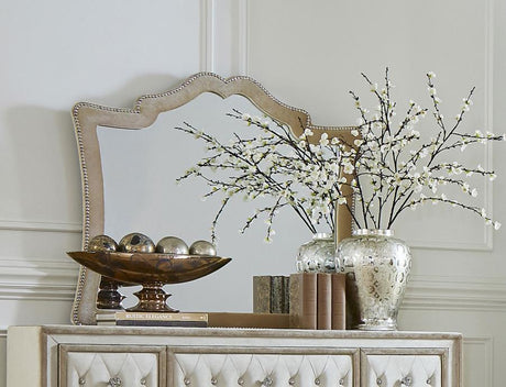 Antonella - Upholstered Dresser Mirror by CoasterElevations | Bel Furniture