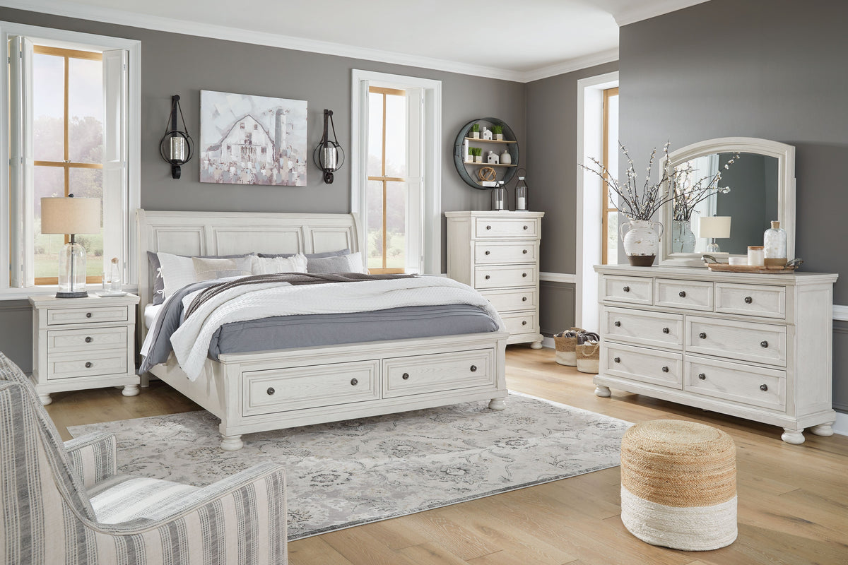 Robbinsdale - Antique White - Dresser, Mirror by Ashley® | Bel Furniture