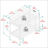 Modern Simple Solid Wood Bunk Bed by Walker Edison | Bel Furniture