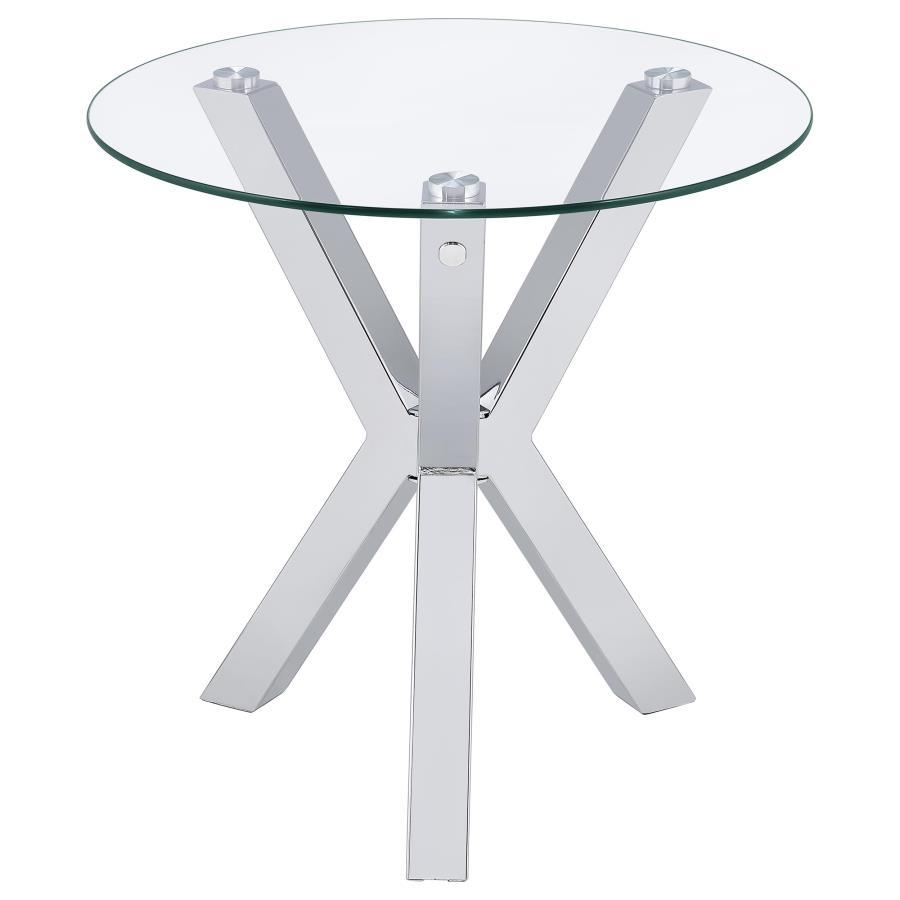 Kenzie - Round Tempered Glass Top Table by Coaster Fine Furniture | Bel Furniture